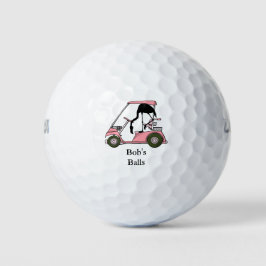Aangepaste naam Grappige Golfkar Flamingo Golfballen