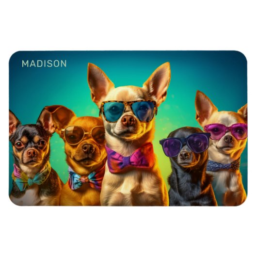 Aangepaste naam Grappige Honden Magneet (Horizontaal)