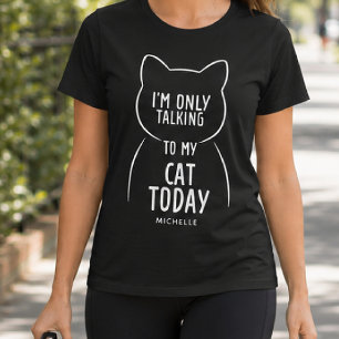 Aangepaste naam Grappige kat zin T-shirt