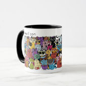 Aangepaste naam Grappige katten Illustratie Mok (Voorkant links)