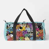 Aangepaste naam Grappige katten Illustratie Plunjezak (Voorkant)