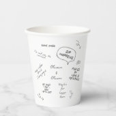Aangepaste naam, grappige liefdesbrief handgeschre papieren bekers (Voorkant)