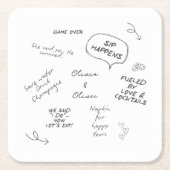 Aangepaste naam, grappige liefdesbrief handschrift kartonnen onderzetters (Voorkant)