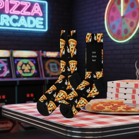Aangepaste naam Grappige Pizzasokken – Gepersonali Sokken