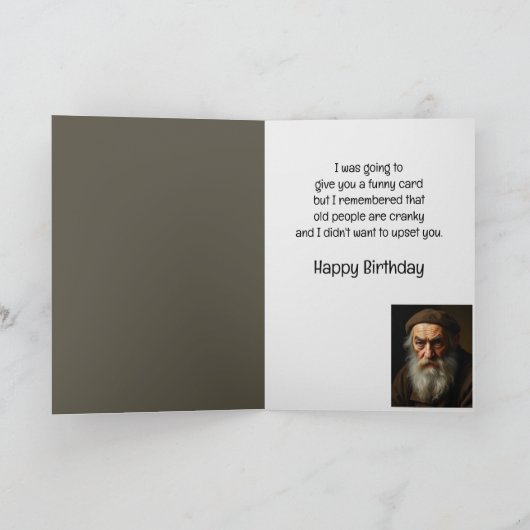 Aangepaste naam Grappige verjaardag oude mensen ch Kaart (Binnen)