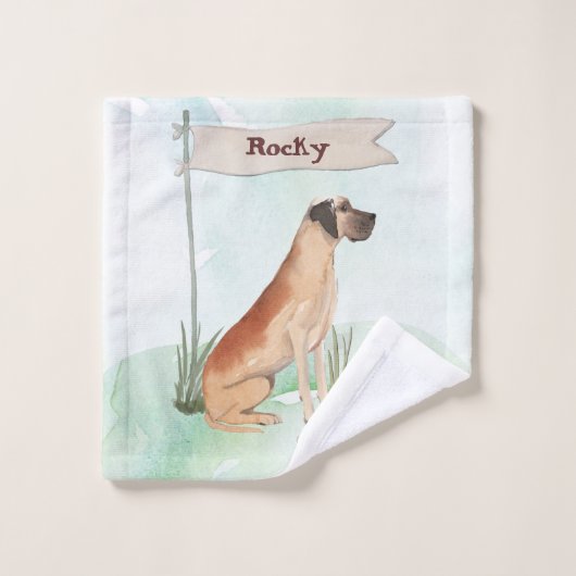 Aangepaste naam: Great Dane Pet Dog Bad Handdoek (Wasdoekje)