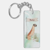 Aangepaste naam: Great Dane Pet Dog Sleutelhanger (Voorkant Links)