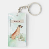 Aangepaste naam: Great Dane Pet Dog Sleutelhanger (achterkant)