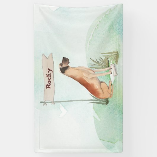 Aangepaste naam: Great Dane Pet Dog Spandoek (Verticaal)