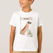 Aangepaste naam: Great Dane Pet Dog T-shirt (Voorkant)