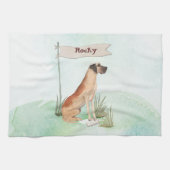 Aangepaste naam: Great Dane Pet Dog Theedoek (Horizontaal)