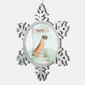 Aangepaste naam: Great Dane Pet Dog Tin Sneeuwvlok Ornament (Rechts)
