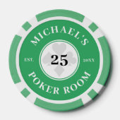 Aangepaste naam Green & White Las Vegas Denominati Poker Chips (Achterkant)