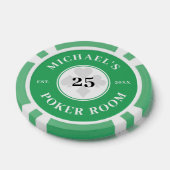 Aangepaste naam Green & White Las Vegas Denominati Poker Chips (Enkel)