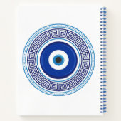 Aangepaste naam Grieks patroon Evil Eye Nazar Notitieboek (Achterkant)