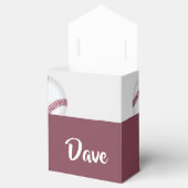 Aangepaste naam grijs baseball-patroon bedankdoosjes (Geopend)