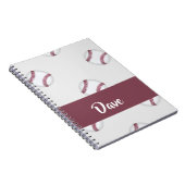 Aangepaste naam grijs baseball-patroon notitieboek (Rechterzijde)