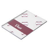 Aangepaste naam grijs baseball-patroon notitieboek (Linkerzijde)