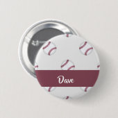 Aangepaste naam grijs baseball-patroon ronde button 5,7 cm (Voorkant /achterkant)