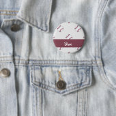 Aangepaste naam grijs baseball-patroon ronde button 5,7 cm (In situ)