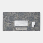 Aangepaste Naam Grijs Blauw Abstract Uniek Huis Ka Bureaumat (Keyboard & Muis)