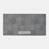 Aangepaste Naam Grijs Blauw Abstract Uniek Huis Ka Bureaumat (Voorkant)