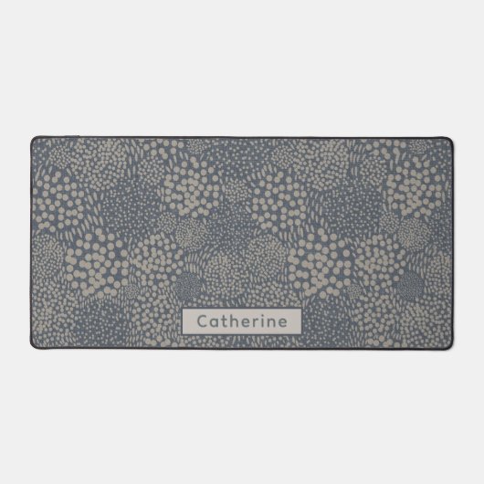 Aangepaste Naam Grijs Blauw Abstract Uniek Huis Ka Bureaumat (Voorkant)