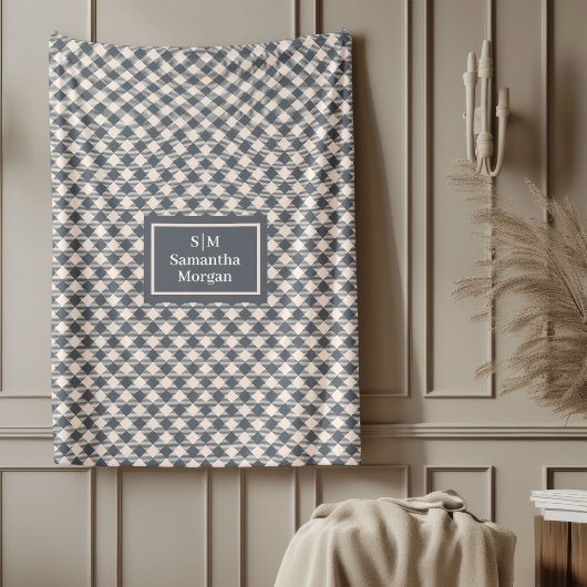 Aangepaste naam grijs deken chic minimalistische s