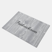 Aangepaste naam grijs houten patroon deurmat (Schuin)