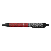 Aangepaste naam grijs rood luippatroon zwarte inkt pen (Bodem)