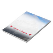 Aangepaste naam; grijze bergpiek, troebel blauw he notitieblok (Linkerzijde)