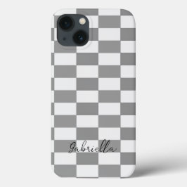 Aangepaste naam grijze blokken patroon Case-Mate iPhone case