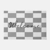 Aangepaste naam grijze blokken patroon deurmat (Voorkant)