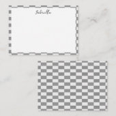 Aangepaste naam grijze blokken patroon notitiekaartje (Voorkant / Achterkant)