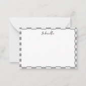 Aangepaste naam grijze blokken patroon notitiekaartje (Voorkant)