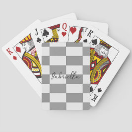 Aangepaste naam grijze blokken patroon pokerkaarten