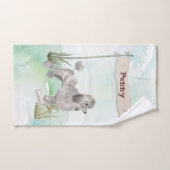 Aangepaste naam Grijze Poodle Huisdier Hond Bad Handdoek (Handdoek)