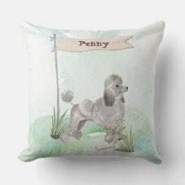 Aangepaste naam grijze portaalpagina kussen