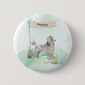 Aangepaste naam grijze portaalpagina ronde button 5,7 cm (Voorkant)