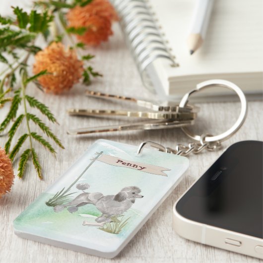 Aangepaste naam grijze portaalpagina sleutelhanger (Voorkant Rechts)