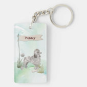 Aangepaste naam grijze portaalpagina sleutelhanger (achterkant)