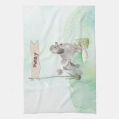 Aangepaste naam grijze portaalpagina theedoek (Verticaal)