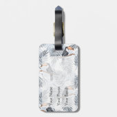 Aangepaste naam grijze toucan bagagelabel (Achterkant verticaal)