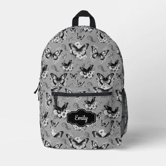 Aangepaste naam Grijze Vlinder Rugzak (Voorkant)