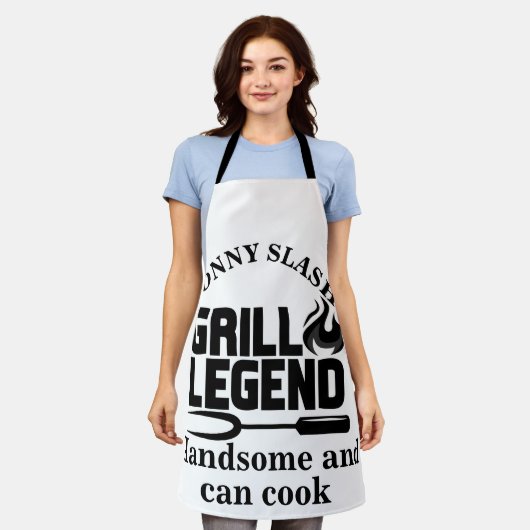 Aangepaste naam Grill legende chef-kok Schort (Gedragen)