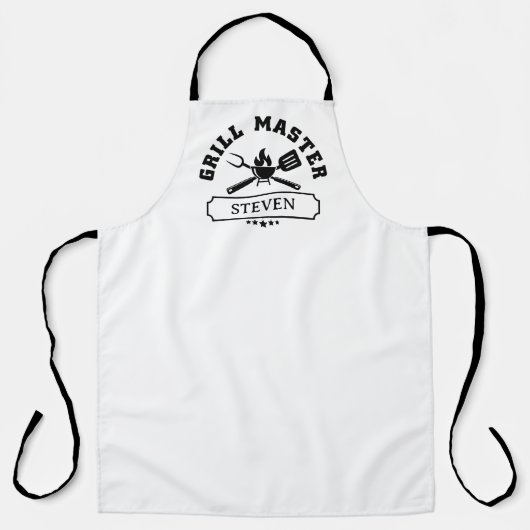 Aangepaste naam Grill Master Schort (Voorkant)