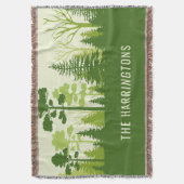 Aangepaste naam Groen bos gooien deken (Voorkant Verticaal)