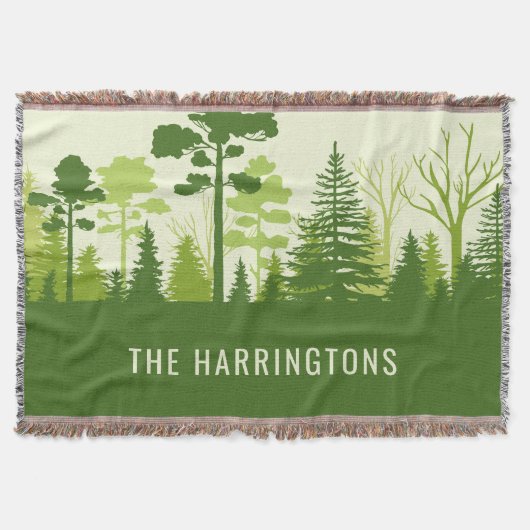 Aangepaste naam Groen bos gooien deken (Voorkant)