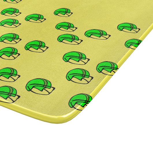 Aangepaste naam groen footballs helm geel snijplank (Hoek)