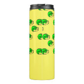 Aangepaste naam groen footballs helm geel thermosbeker (Achterkant)